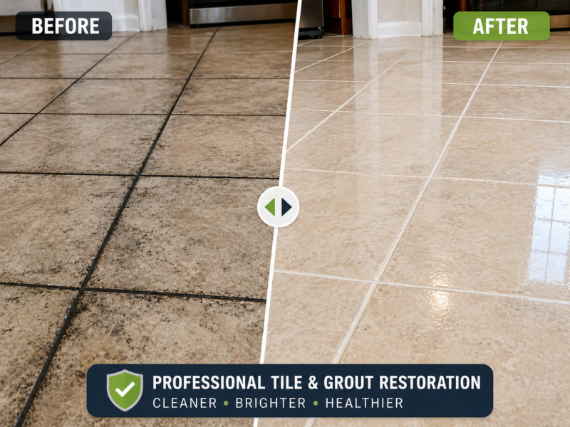 Clean and restore tile & grout before and after professional cleaning