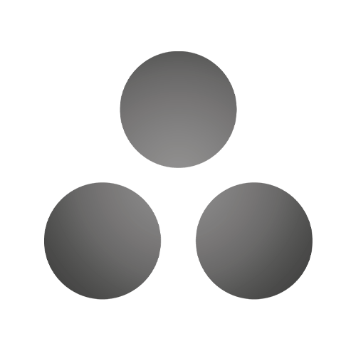 Three gray circle arranged in a triangular pattern