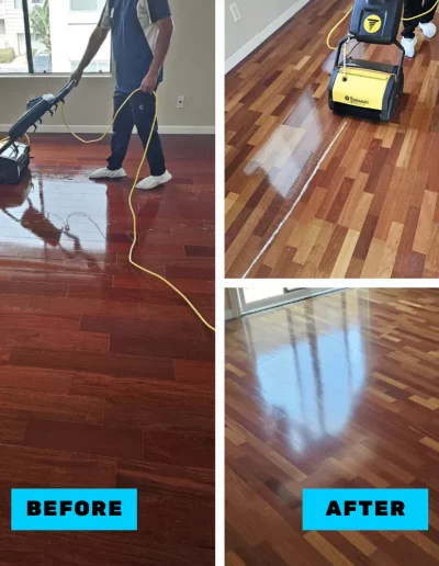 Hardwood Floor Cleaning Before & After