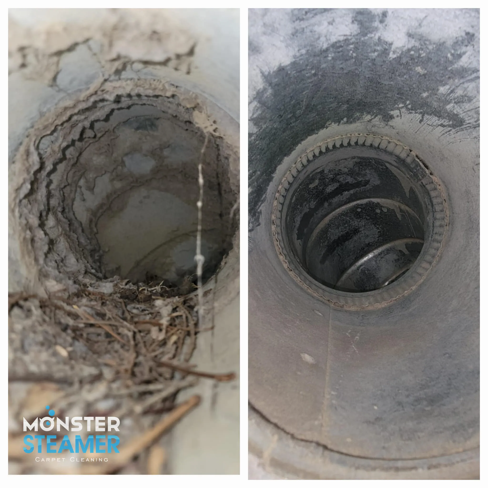 Dryer Vent Cleaning Before & After