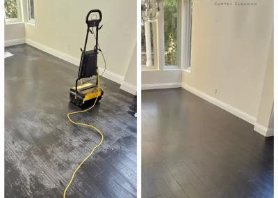 wood floor stripping before & after